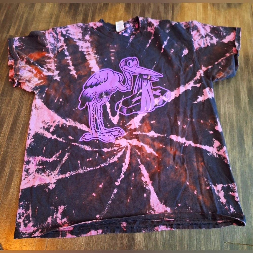 Purple Tie Dye Stork Shirt- XL